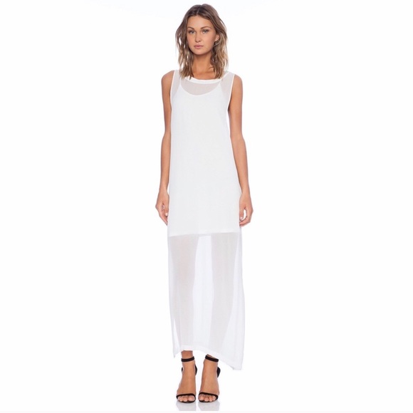 lacausa Dresses & Skirts - lacausa / sheer white sleeveless slip dress maxi